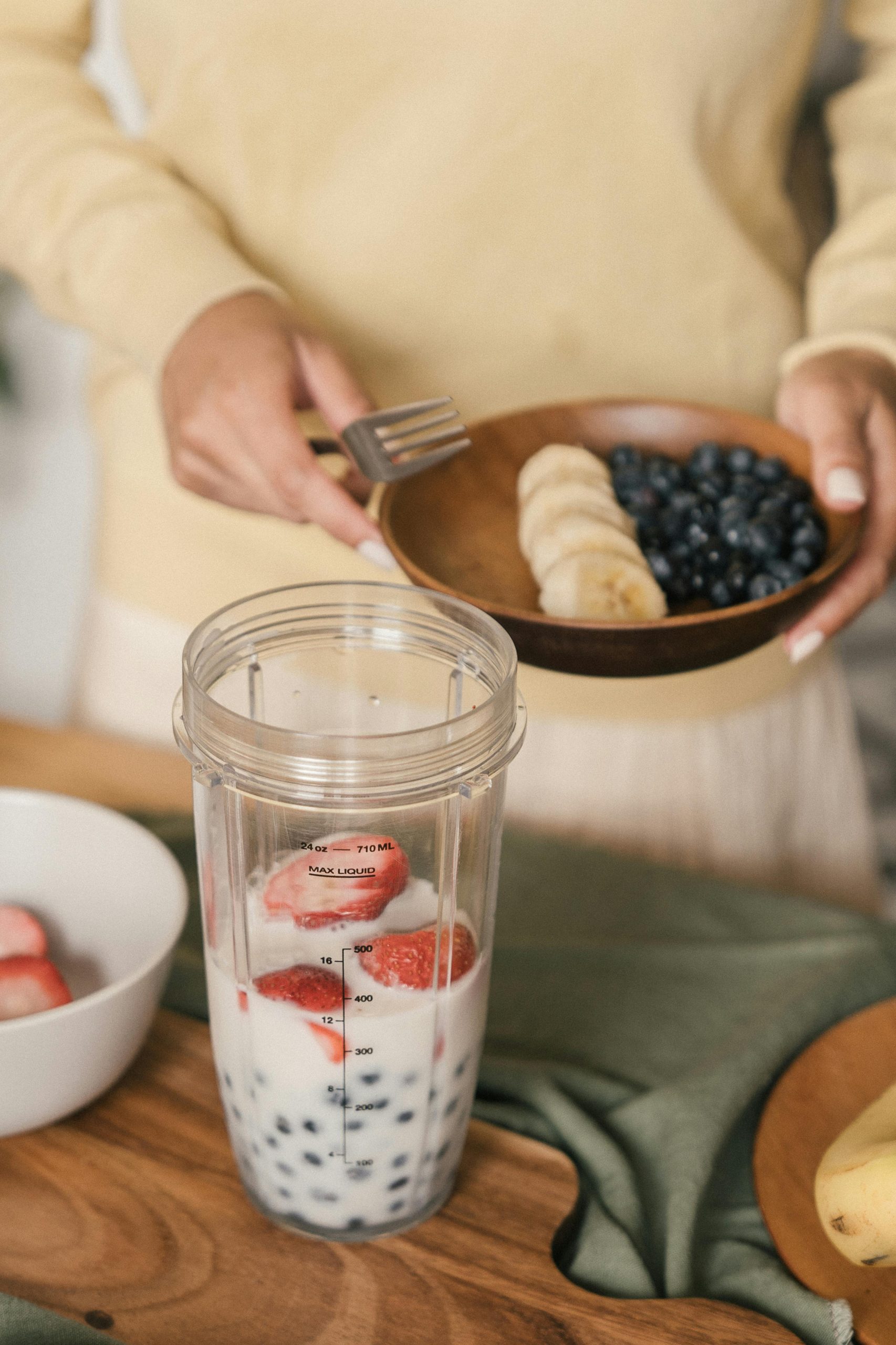 smoothie met havermout en bessen